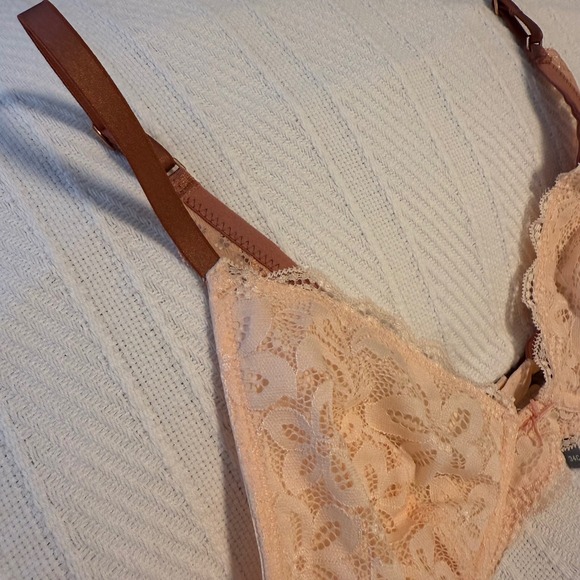 NWT Aerie by American Eagle Lace Bra neutral Color Block Happy 34C - Picture 4 of 9
